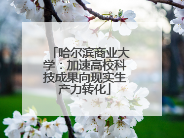 哈尔滨商业大学：加速高校科技成果向现实生产力转化