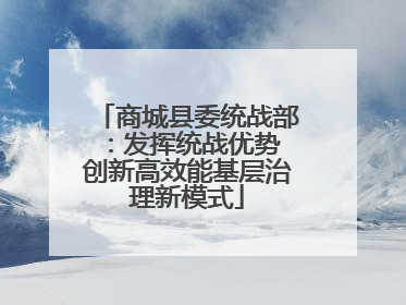 商城县委统战部：发挥统战优势 创新高效能基层治理新模式