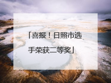 喜报！日照市选手荣获二等奖