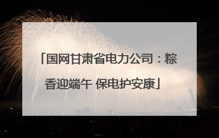国网甘肃省电力公司：粽香迎端午 保电护安康