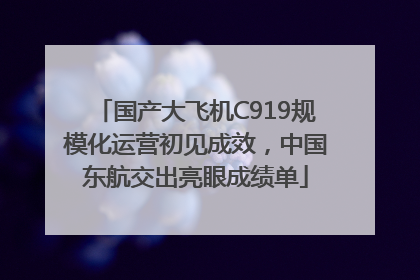 国产大飞机C919规模化运营初见成效，中国东航交出亮眼成绩单