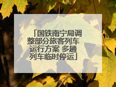 国铁南宁局调整部分旅客列车运行方案 多趟列车临时停运