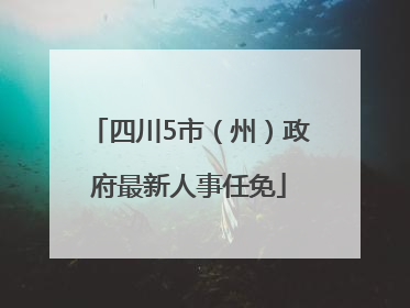 四川5市（州）政府最新人事任免