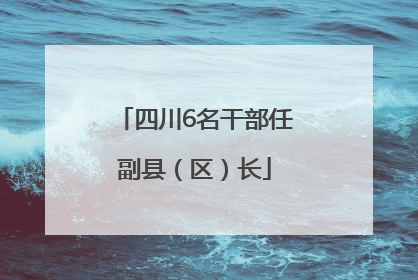 四川6名干部任副县（区）长