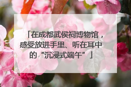 在成都武侯祠博物馆，感受放进手里、听在耳中的“沉浸式端午”
