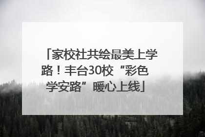 家校社共绘最美上学路！丰台30校“彩色学安路”暖心上线