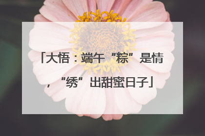 大悟：端午“粽”是情，“绣”出甜蜜日子