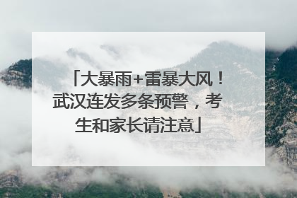 大暴雨+雷暴大风！武汉连发多条预警，考生和家长请注意