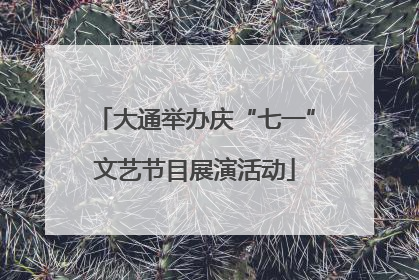 大通举办庆“七一”文艺节目展演活动