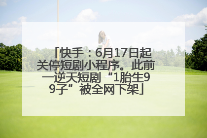 快手：6月17日起关停短剧小程序。此前一逆天短剧“1胎生99子”被全网下架