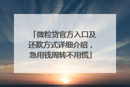 微粒贷官方入口及还款方式详细介绍，急用钱周转不用慌