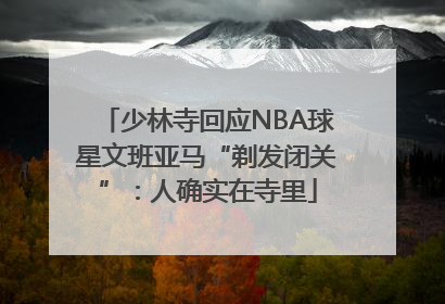 少林寺回应NBA球星文班亚马“剃发闭关”：人确实在寺里