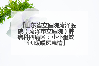 山东省立医院菏泽医院（菏泽市立医院）肿瘤科四病区：小小驱蚊包 暖暖医患情