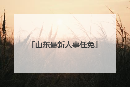 山东最新人事任免