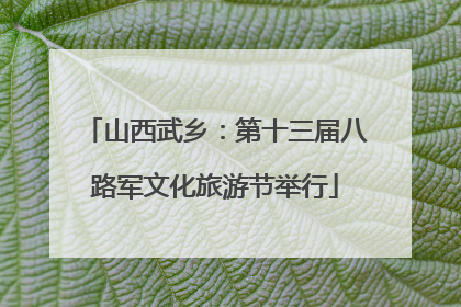 山西武乡：第十三届八路军文化旅游节举行