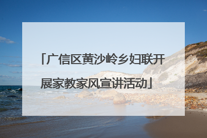 广信区黄沙岭乡妇联开展家教家风宣讲活动