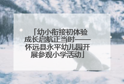 幼小衔接初体验 成长启航正当时——怀远县永平幼儿园开展参观小学活动