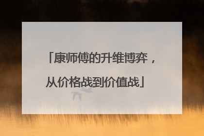 康师傅的升维博弈，从价格战到价值战