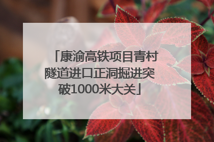 康渝高铁项目青村隧道进口正洞掘进突破1000米大关