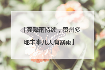 强降雨持续，贵州多地未来几天有暴雨