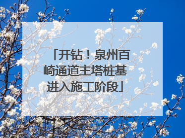 开钻！泉州百崎通道主塔桩基进入施工阶段