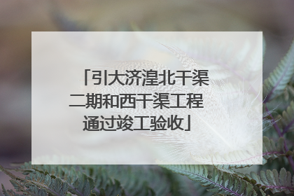 引大济湟北干渠二期和西干渠工程通过竣工验收