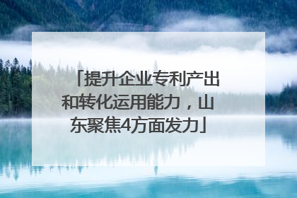 提升企业专利产出和转化运用能力，山东聚焦4方面发力