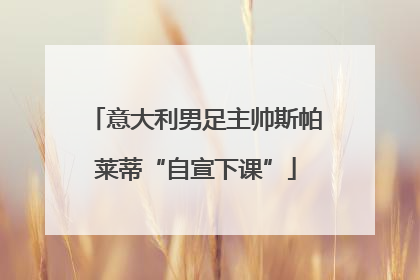 意大利男足主帅斯帕莱蒂“自宣下课”