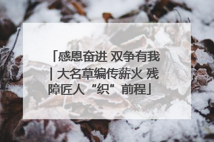 感恩奋进 双争有我｜大名草编传薪火 残障匠人“织”前程