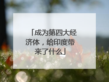 成为第四大经济体，给印度带来了什么