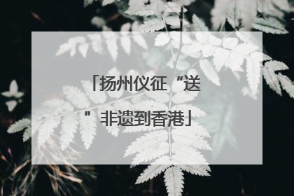 扬州仪征“送”非遗到香港