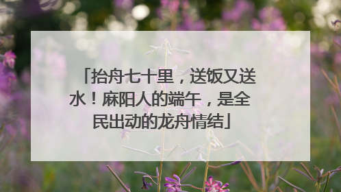 抬舟七十里，送饭又送水！麻阳人的端午，是全民出动的龙舟情结