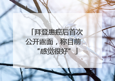 拜登患癌后首次公开露面，称目前“感觉很好”