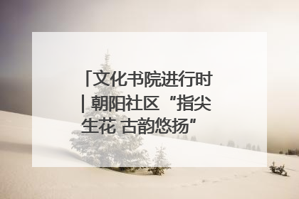文化书院进行时｜朝阳社区“指尖生花 古韵悠扬”公益课堂开课了
