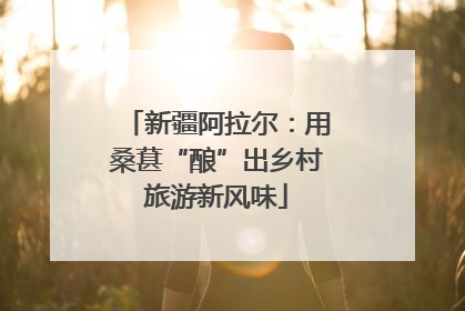 新疆阿拉尔：用桑葚“酿”出乡村旅游新风味
