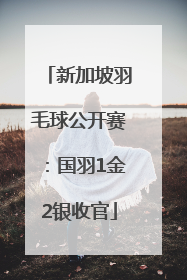 新加坡羽毛球公开赛：国羽1金2银收官