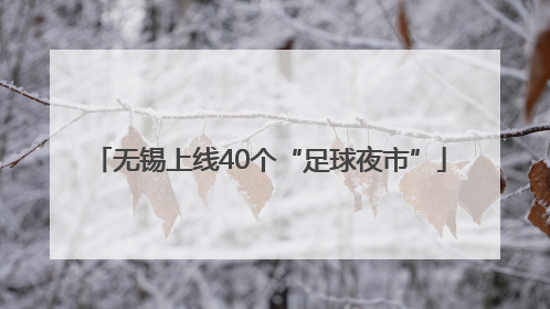 无锡上线40个“足球夜市”