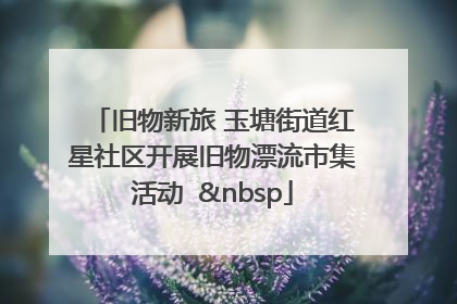 旧物新旅 玉塘街道红星社区开展旧物漂流市集活动   