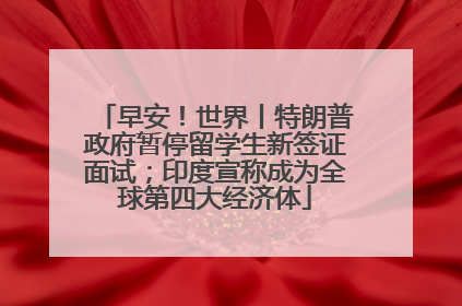 早安！世界丨特朗普政府暂停留学生新签证面试；印度宣称成为全球第四大经济体