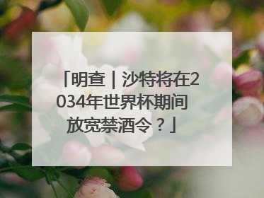 明查｜沙特将在2034年世界杯期间放宽禁酒令？