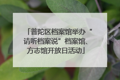 普陀区档案馆举办“请听档案说”档案馆、方志馆开放日活动