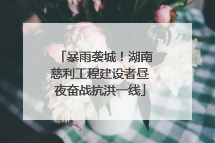 暴雨袭城！湖南慈利工程建设者昼夜奋战抗洪一线
