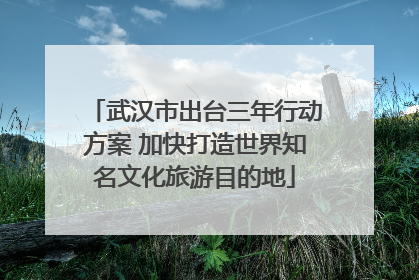 武汉市出台三年行动方案 加快打造世界知名文化旅游目的地