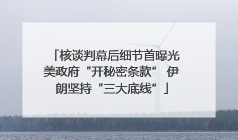 核谈判幕后细节首曝光 美政府“开秘密条款” 伊朗坚持“三大底线”