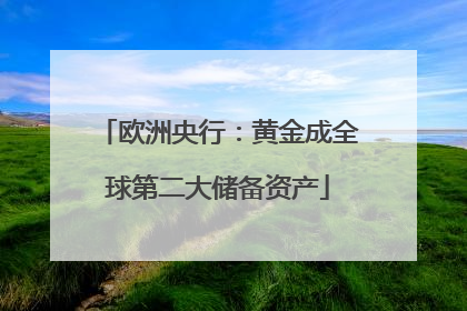 欧洲央行：黄金成全球第二大储备资产