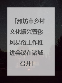 潍坊市乡村文化振兴暨移风易俗工作推进会议在诸城召开