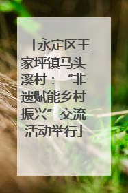 永定区王家坪镇马头溪村：“非遗赋能乡村振兴”交流活动举行