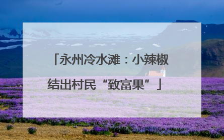 永州冷水滩：小辣椒结出村民“致富果”