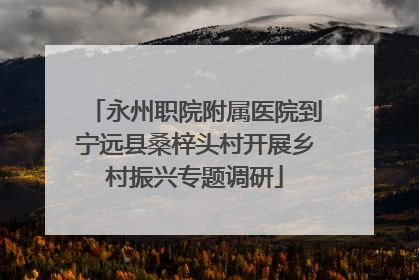 永州职院附属医院到宁远县桑梓头村开展乡村振兴专题调研