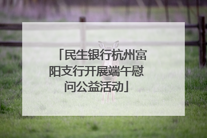 民生银行杭州富阳支行开展端午慰问公益活动